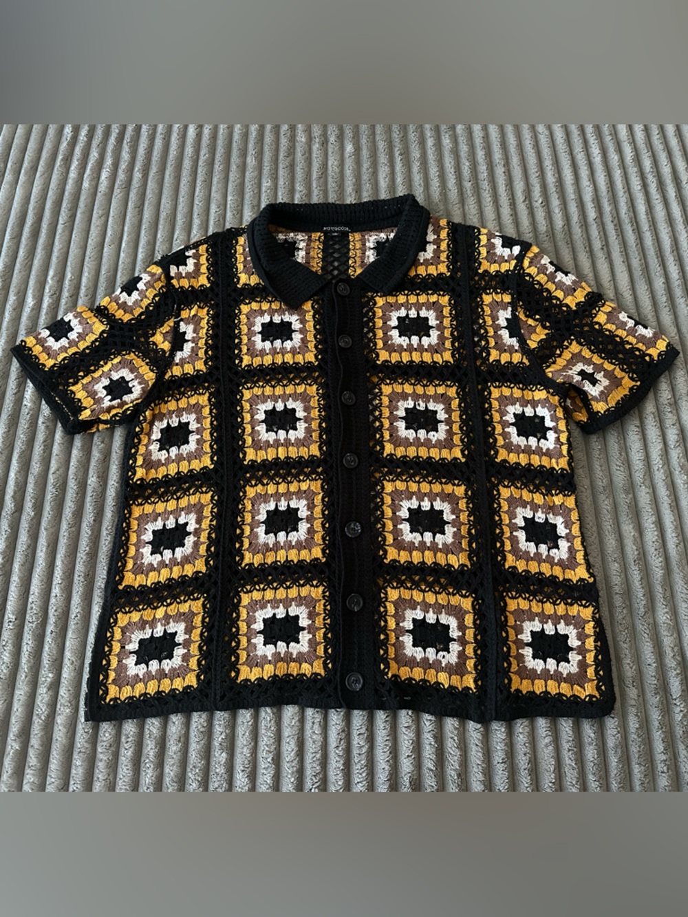 Men’s crochet Button down shirt